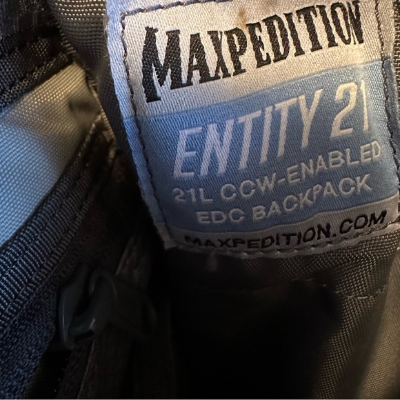 MAXPEDITION ENTITY 21L CCW-ENABLED EDC BACKPACK CHARCOAL Gray Durable Kodra - Picture 2 of 13